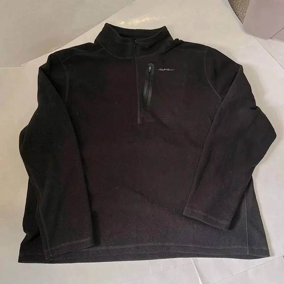 Eddie Bauer black fleece quarter zip size XXL - Picture 1 of 6